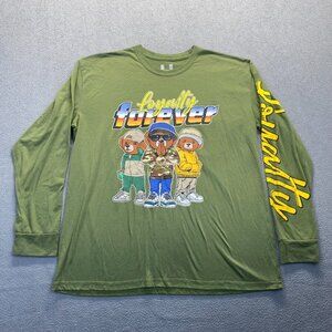 LEGEND Loyalty‎ Forever Bear Design Mens Size XL Long Sleeve Green Shirt,Mens
